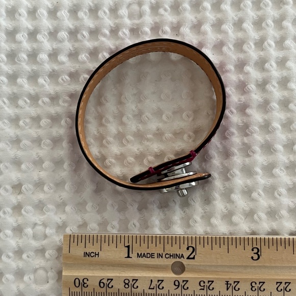 New Coach Leather Wrap Turnlock Bracelet Fuchsia/Magenta/Hot Pink - Picture 12 of 14